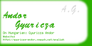 andor gyuricza business card